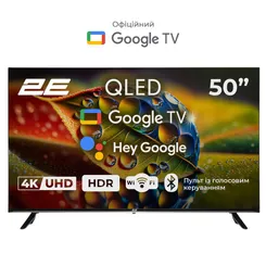 Телевизор 50" 2E QLED 4K 60Hz Smart Google TV Black фото