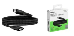 Кабель USB-C > USB-C зарядки/синхронизации Belkin 1м, 240Вт, Type-C, витой, черный фото