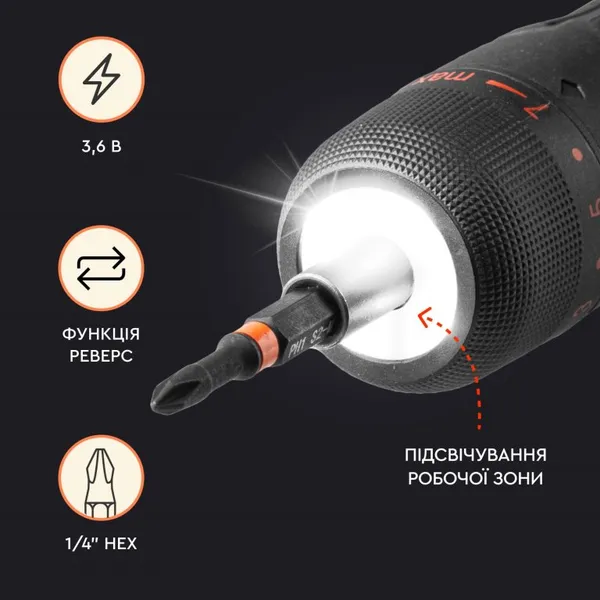 Аккумуляторная отвертка Dnipro-M CSD-40X купить в Украине