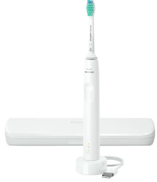 Щетка зубная электр. Philips Sonicare Gemini 3100, 31т. колеб/мин, насадок-1, футляр, белый