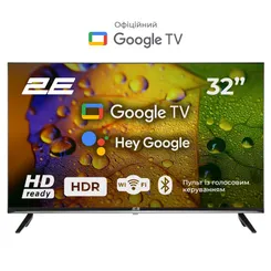 Телевизор 32" 2E LED HD 60Hz Smart Google TV Black фото