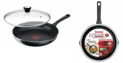 Сковорода с крышкой Tefal Day by Day, 24см, с крышкой, алюминий, бакелит, стекло, черный фото