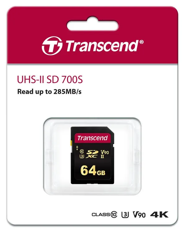 Карта памяти Transcend SD  64GB C10 UHS-II U3 R285/W220MB/s 4K