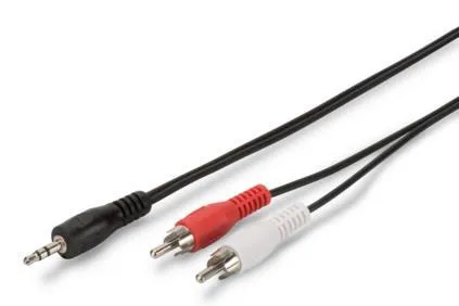 Кабель DIGITUS jack 3.5 > 2xRCA (M/M), 5м, черный
