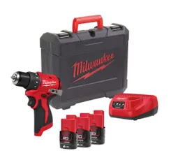 Дриль-шурупокрут акумуляторний MILWAUKEE M12 BLDDRC-203C (40Нм) (ЗП+3 ак.Х2Аг+кейс) фото