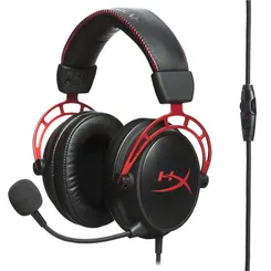 Гарнитура игровая HyperX Cloud Alpha, mini-jack/dual 3.5мм, 1.2м/2м черно-красный фото