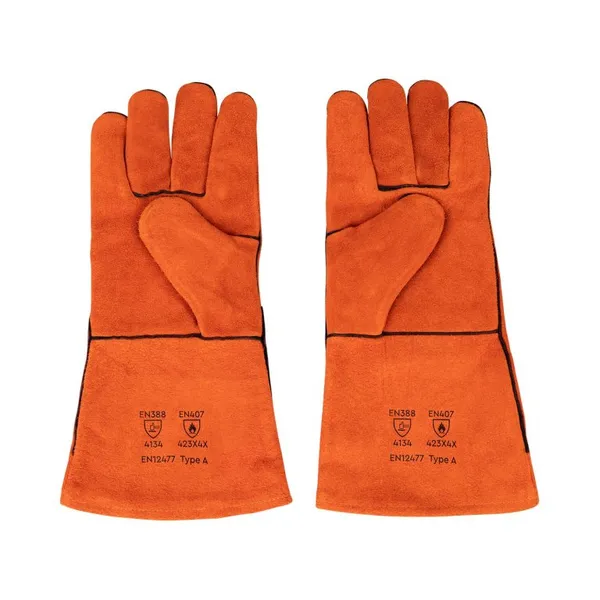 Перчатки сварщика Dnipro-M оранжевые XXL фото №2
