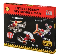 Конструктор металлический Same Toy Inteligent DIY Model Car 3в1 117эл. фото