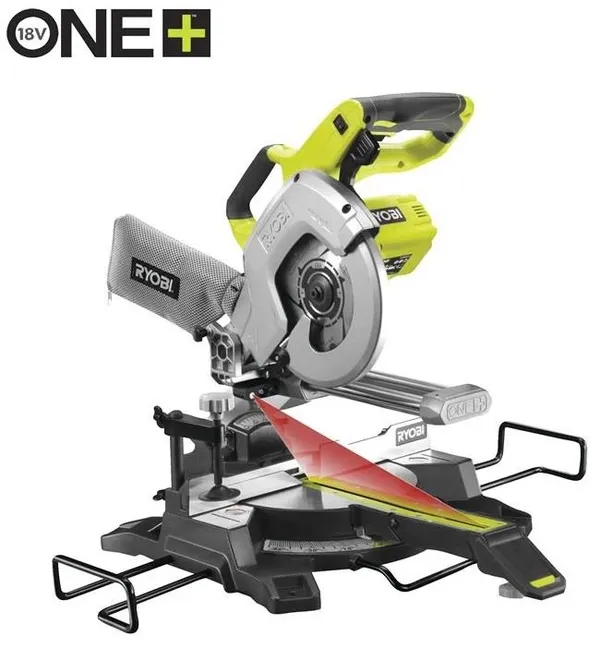 Пила торцювальна акумуляторна Ryobi ONE+ R18MS216-0 18В диск 216мм лазер 14.4кг без АКБ та ЗП