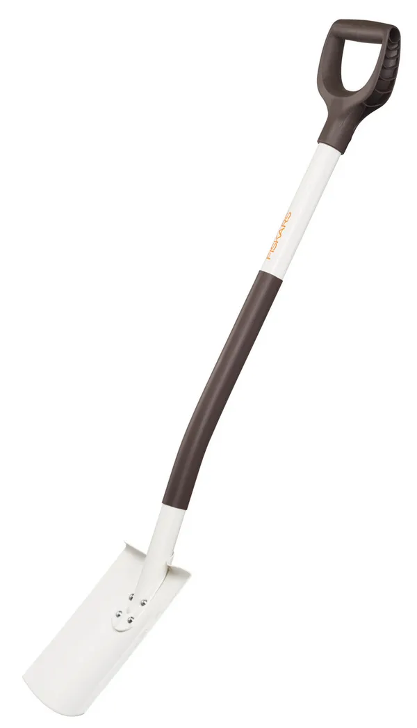 Лопата прямая Fiskars White с закругленным лезвием облегченная, 105 см, 1220 г фото №1
