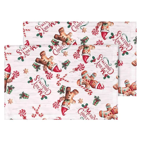 Набор салфеток серв. ARDESTO Christmas Gingerbread 30х45см, 2шт, 100% полиэстер, красный