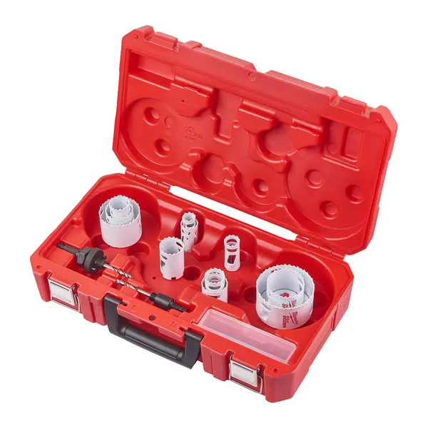 Набір коронок Bi-Metal HOLE DOZER MILWAUKEE, (діаметри 19/22/25/29/30/35/37/41/52/60/79мм) (15шт), пластиковий кейс (не каталого