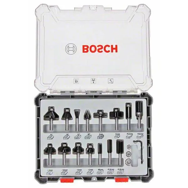 Набор комбинированных фрез Bosch Professional 8мм 15шт