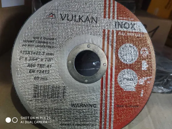 Круг відрізний 125*1*22 (UA) по металу  з наліпкою INOX!!!