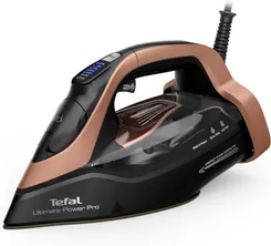 Праска Tefal Ultimate Power Pro, 3200Вт, 350мл, паровий удар -300гр, постійна пара - 85гр, керам. підошва, чорно-золотий фото