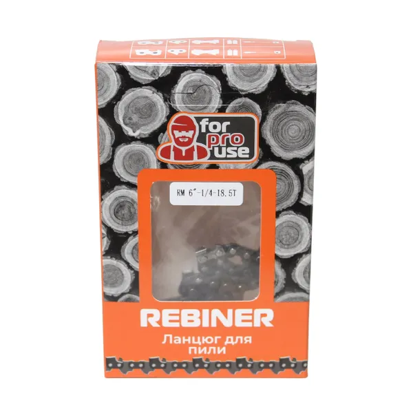 Цепь для мини пилы на 15 см шину, 37 звеньев, 1/4" шаг Rebiner