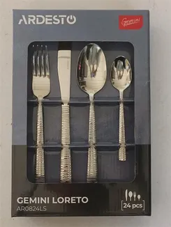 Набор столовых приборов ARDESTO Gemini Loreto, 24 прибора, нержавеющая сталь фото