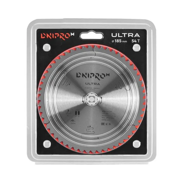 Пиляльний диск Dnipro-M ULTRA 185 мм 20 16 65Mn 54Т (алюм., пласт., лам.) фото №4