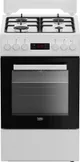 Плита Beko комби, 60л, 50x60см, дисплей, конвекция, чугун, белый
