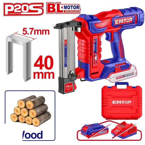Степлер аккумуляторный EMTOP ELCSNLI6005 (без АКБ и ЗУ)