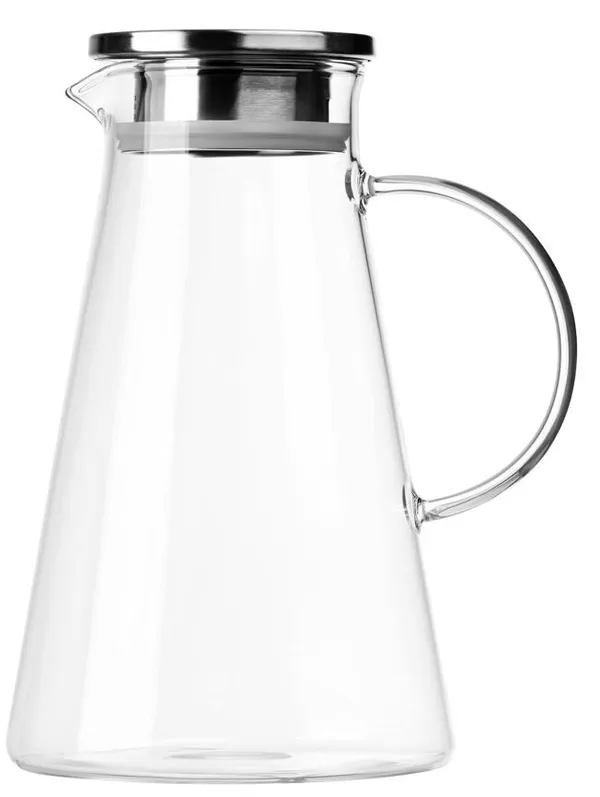 Кувшин с крышкой ARDESTO 1800мл, боросиликатное стекло, нержавеющая сталь, прозрачный