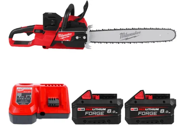Пила ланцюгова акумуляторна безщіткова MILWAUKEE (шина 50см) M18 F2CHS50-802 (2Х18В) (+ заряд.пристрій, 2 акум., шина, ланцюг, к