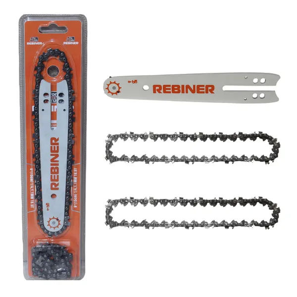 Шина для мини пилы 6" (15 см) + 2 цепи Rebiner RSM6
