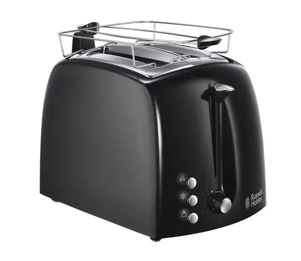 Тостер Russell Hobbs Textures 850Вт, пластик, черный