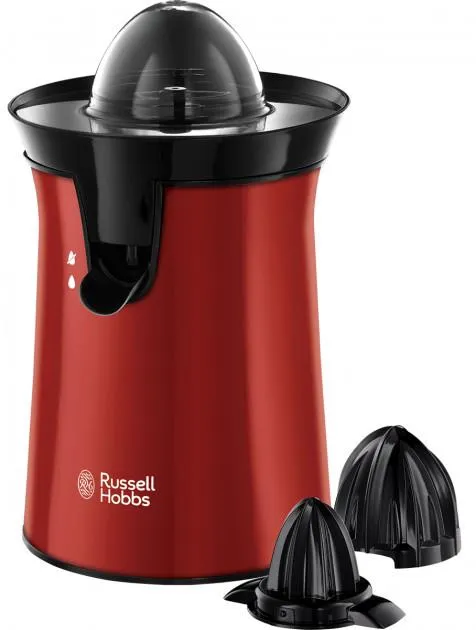 Соковыжималка Russell Hobbs Colours Plus цитрус-пресс 600Вт, 2 насадки в комплекте, пластик, крассный