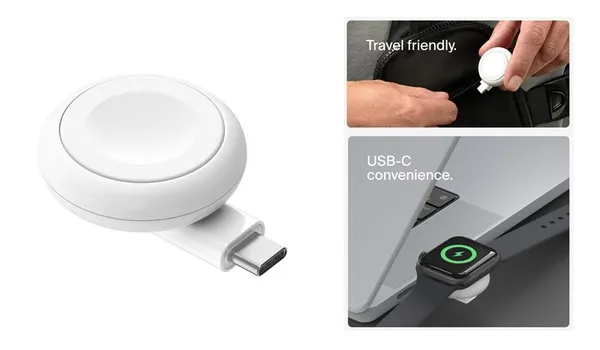 Зарядное устройство беспроводное Belkin USB-C Apple Watch Charger, белый