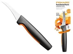 Кухонний ніж для овочів вигнутий Fiskars Functional Form, 6.8см, нержавіюча сталь, пластик, чорний фото