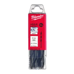 Свердло по металу HSS-R MILWAUKEE DIN338, діаметр 8,5х117х75мм, (10шт), пластикова коробка фото