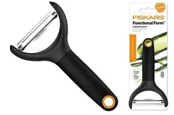 Овочечистка горизонтальна Fiskars Functional Form, з рухомим лезом, 23см, нержавіюча сталь, пластик, чорний фото