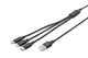 Кабель DIGITUS USB-A > Lightning/USB-С/micro USB, мультизарядный 3-в-1, зарядка/синхронизации 1м, черный