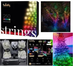 Гірлянда Smart LED Twinkly Strings RGBW 250 IP44 20м кабель прозорий фото