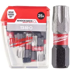 Біта SHOCKWAVE MILWAUKEE, TX40, 25мм, (25шт) фото