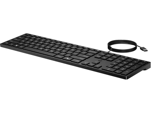 Клавиатура мембранная HP 320K, 109key, USB-A, EN/UK, чорний