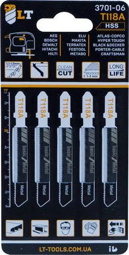 Пилки для лобзика LT-T118A 5 шт. (3701-06)