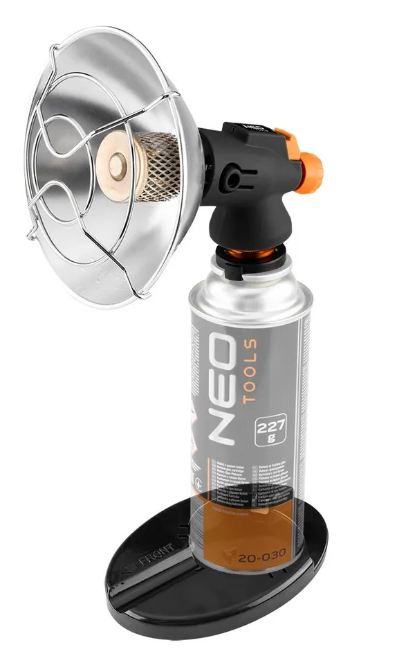 Заказать Обогреватель газовый туристический Neo Tools, 92г/час, картриджный, регулятор, пьезоподжиг, черный с доставкой