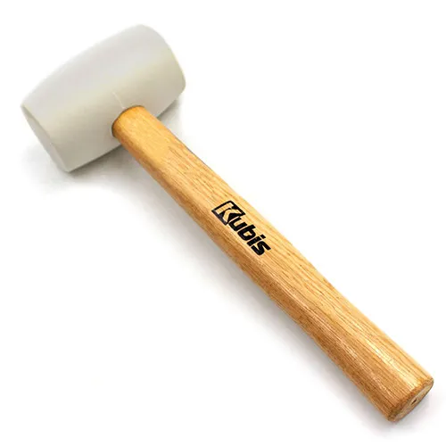 Киянка гумова 340 г, 53 мм дерев'яна ручка Kubis 02-02-4334 біла ціна в Україні