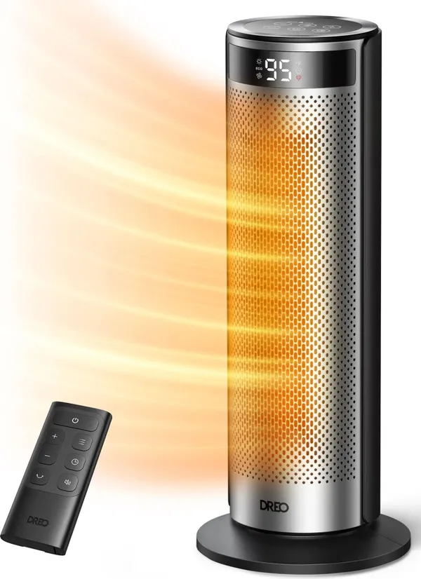 Тепловентилятор Dreo, 25м2, 2000Вт, электр. упр-ние, керамич. нарев.элемент , пульт ДУ, 4 скорост., серебристый цена в Украине