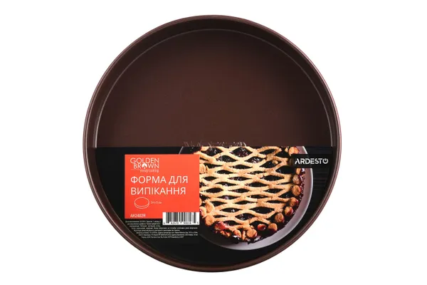 Форма для випікання Ardesto Golden Brown, 24х5см, вуглецева сталь, кругла, коричнево-червоний