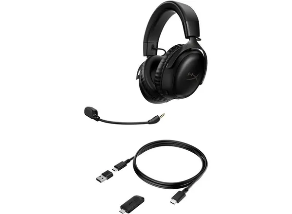 Гарнітура ігрова HyperX Cloud III, WL/USB-A/USB-C, чорний