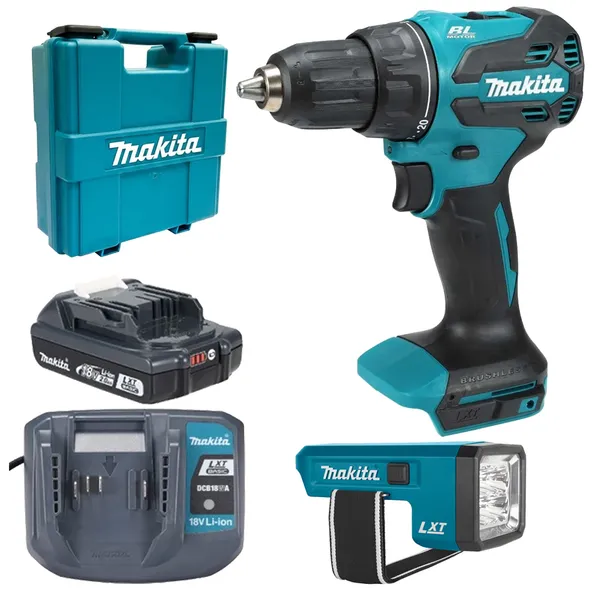 Набір акумуляторного інструмента Makita LXT Basic (дриль-шурупокрут DDF490WV + ліхтар DEBDML186)