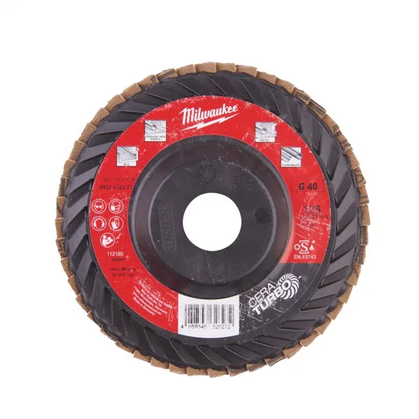 Диск лепестковый Milwaukee CERA TURBO, 125x22.2мм, K40