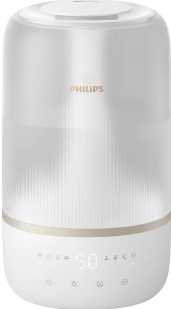 Увлажнитель воздуха Philips традиционное увл-ние Series 1001, 41м2, 3л, 275мл/ч, электр. упр-ние, режим сна, ночник, белый