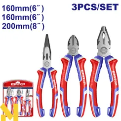 Набор плоскогубцев EMTOP EPLS0311, 3 шт фото