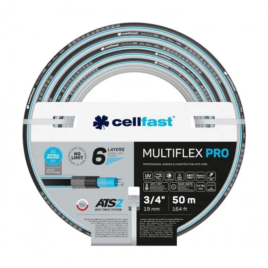 Шланг садовый Cellfast MULTIFLEX PRO 3/4" 50м, 6 шарів, до 35 Бар, -20…+65°C фото №1