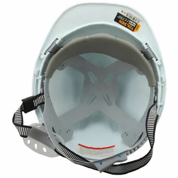 Каска защитная Tolsen, пластик полипропилен РР, пряжка для регулировки, наушники, белый цена в Украине