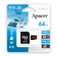 Карта пам'яті Apacer microSD  64GB C10 UHS-I U3 A2 R100/W80MB/s + SD